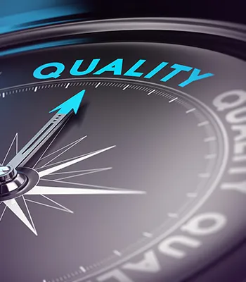 Quality-Compass-Small A compass's North points to the word Quality.